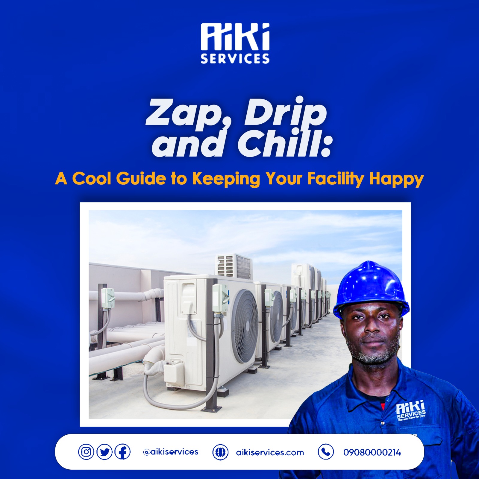 a flier of a man and AC